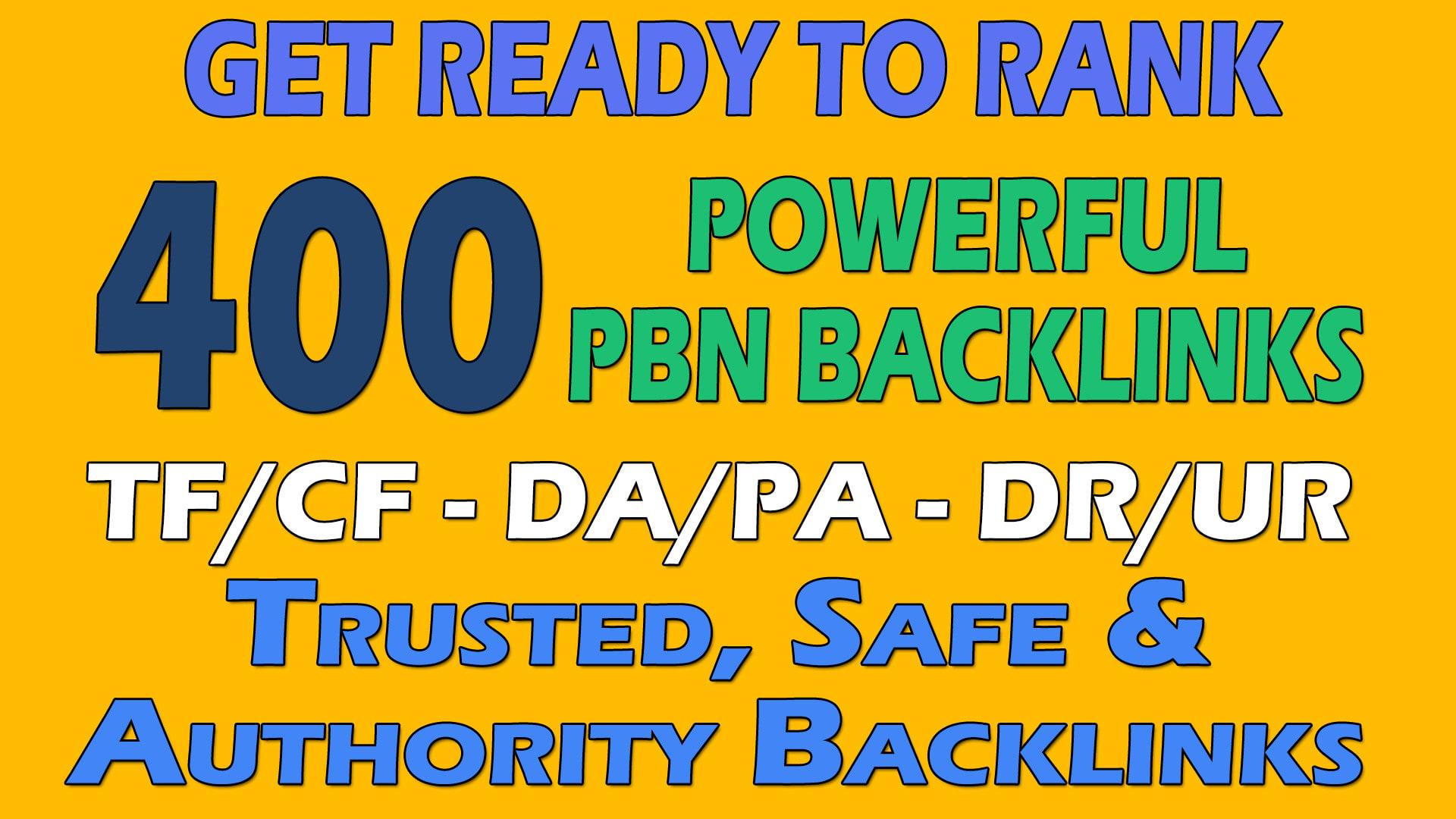 I will build 400 unique Domains PBN backlinks DA 50PL...