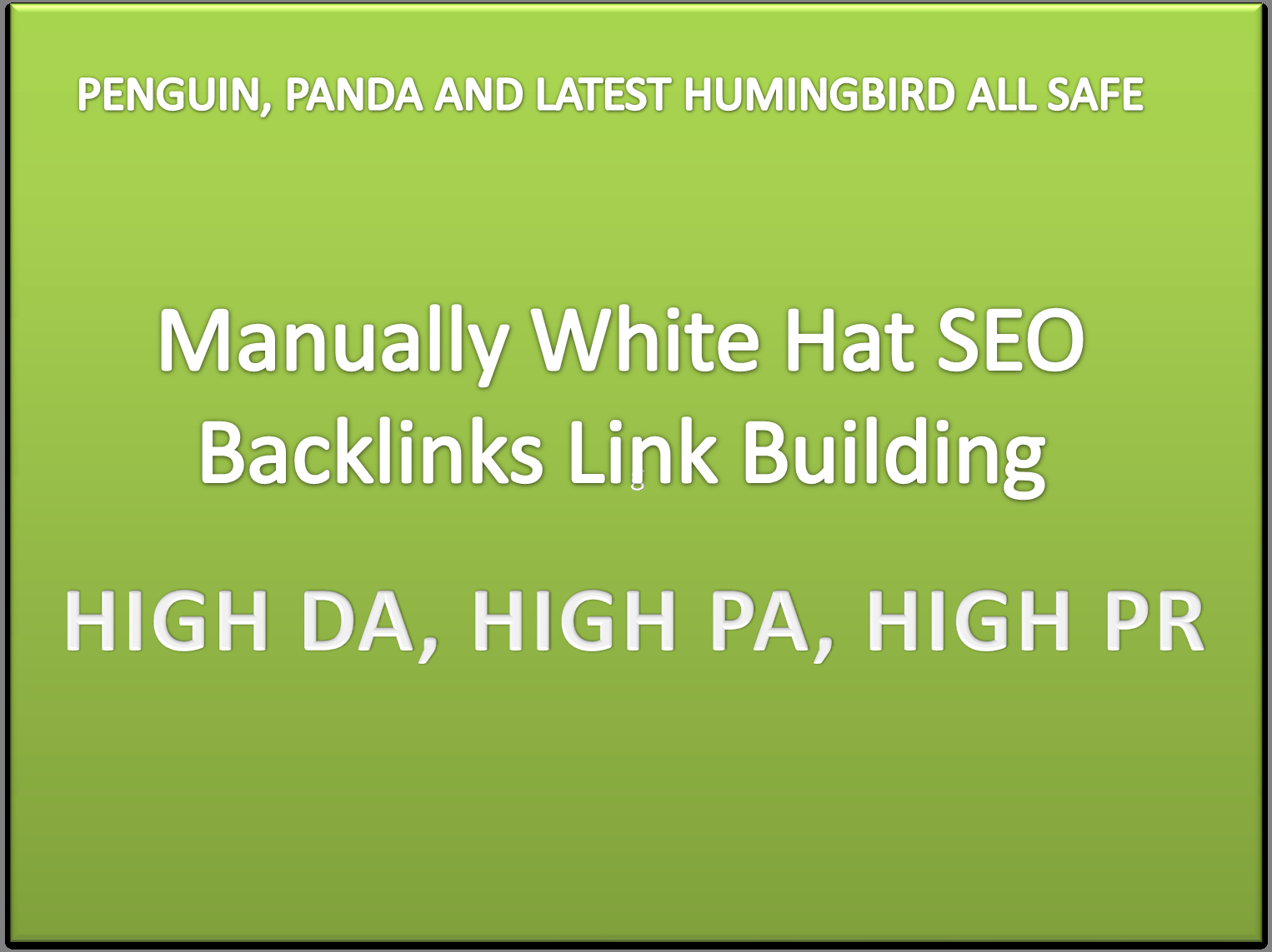I will build High quality White hat SEO backlinks, P...