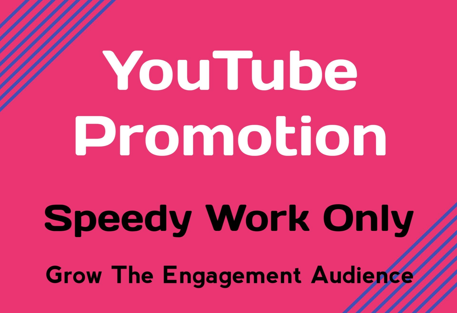 Speedy Work Only For Youtube Video Promotion
