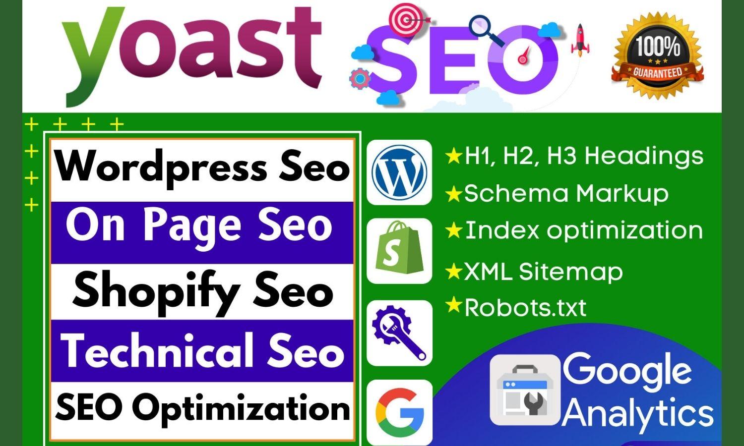 I will do wordpress yoast on page SEO and technical o...