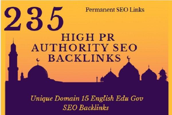 235 High PR Authority SEO Link Building USA Backlinks