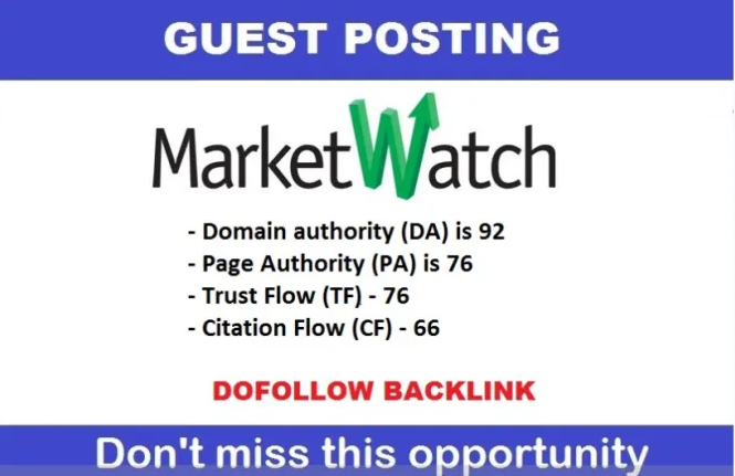 Publish Guest Post on MarketWatch DA 93