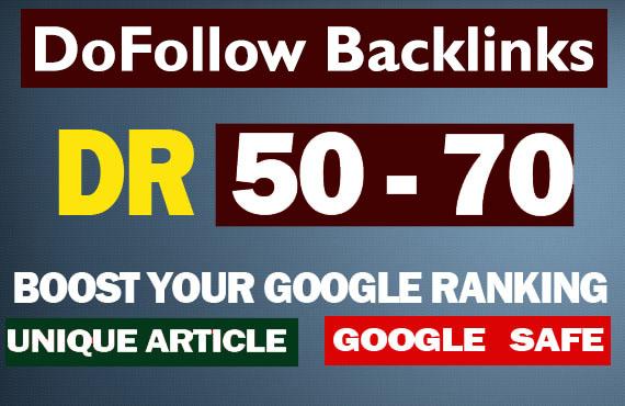I will create DR 50 - 70 strong 20 backlinks for off ...