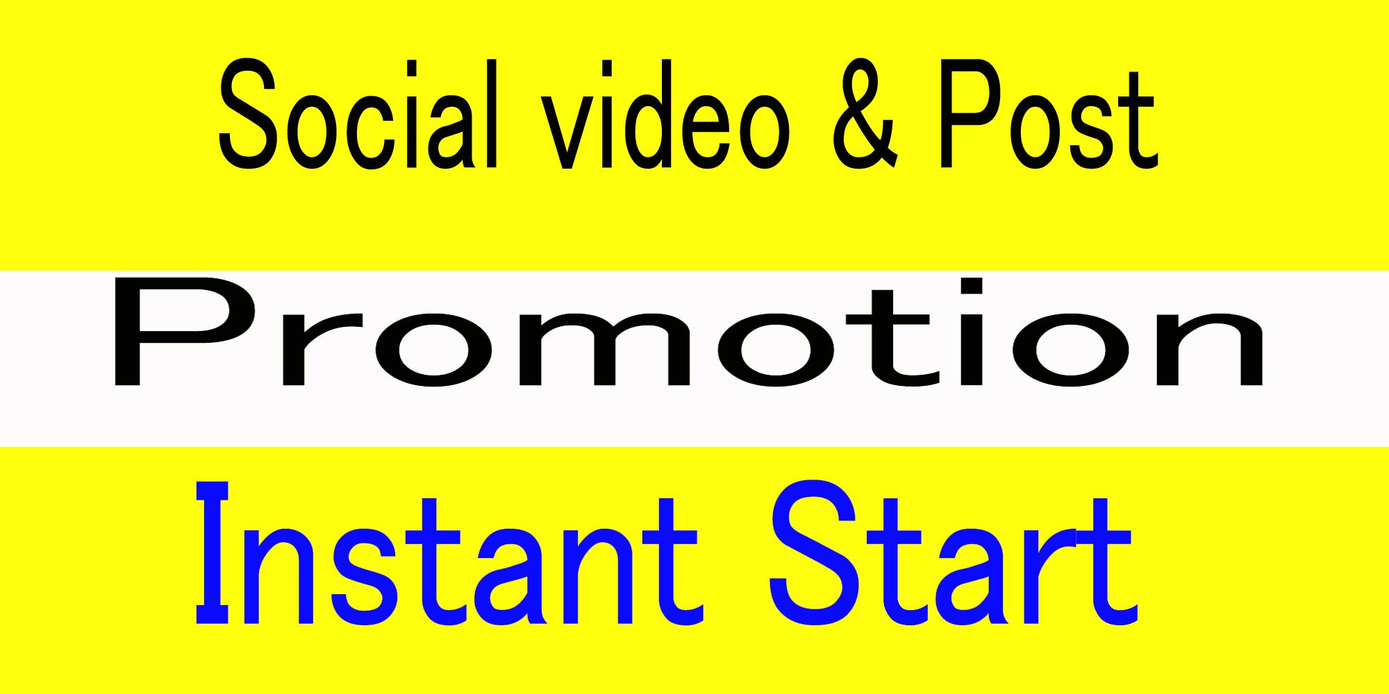 I will do instant promote organic social post and vid...