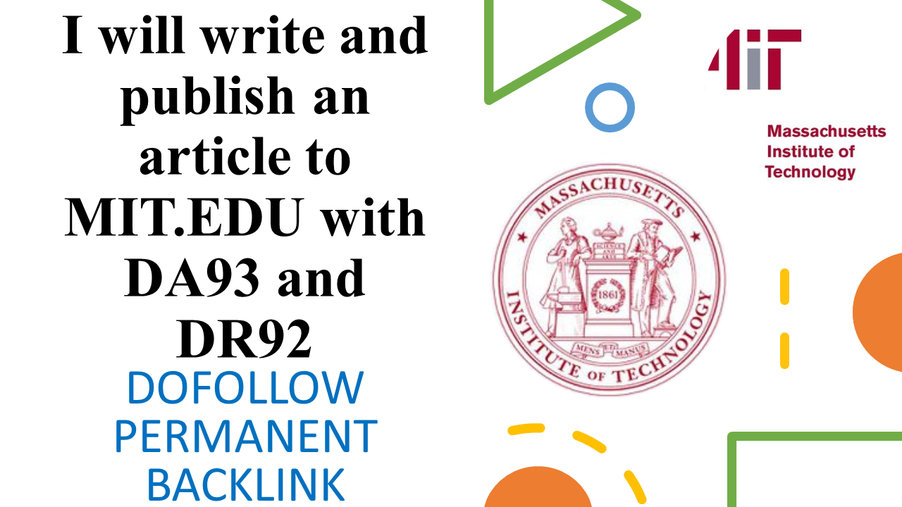 I will write and publish article MIT. EDU with DA93 a...