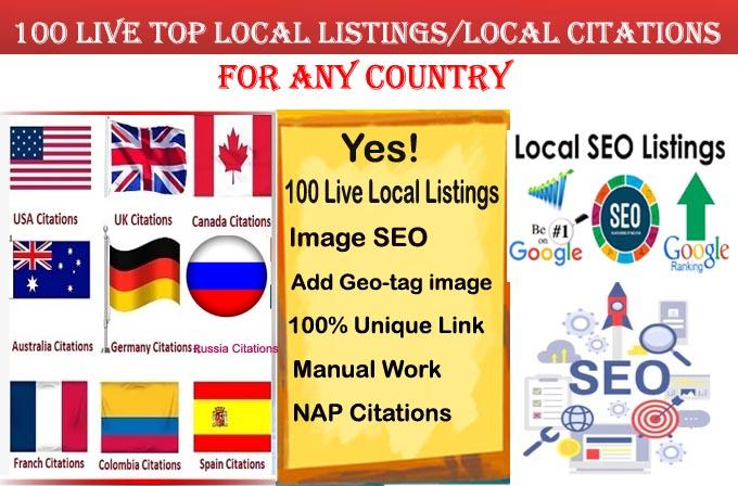 I will do 100 local listings for any country use Geot...