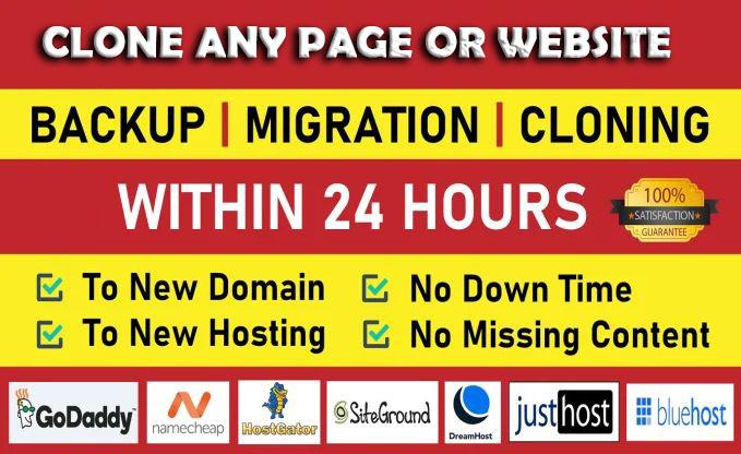 Clone, backup, migrate any Page or Website in the w...