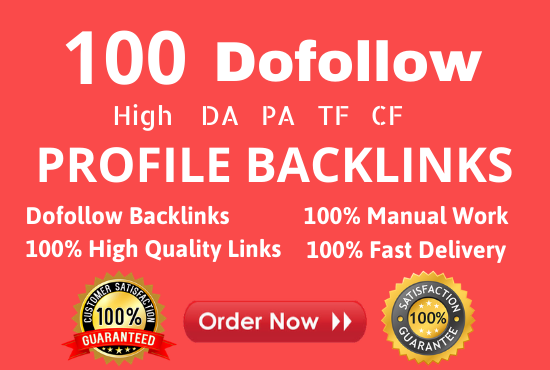 Create Manually 100 pr9 da 90 Dofollow Profile Backli...