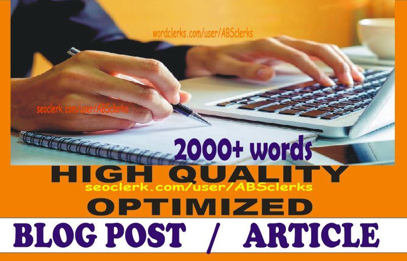 Expert SEO Content Writer - 2000words ARTICLE Writing...