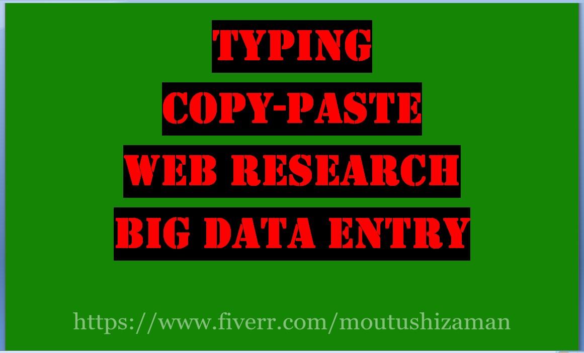 Data Entry, Copy Paste, And Typing