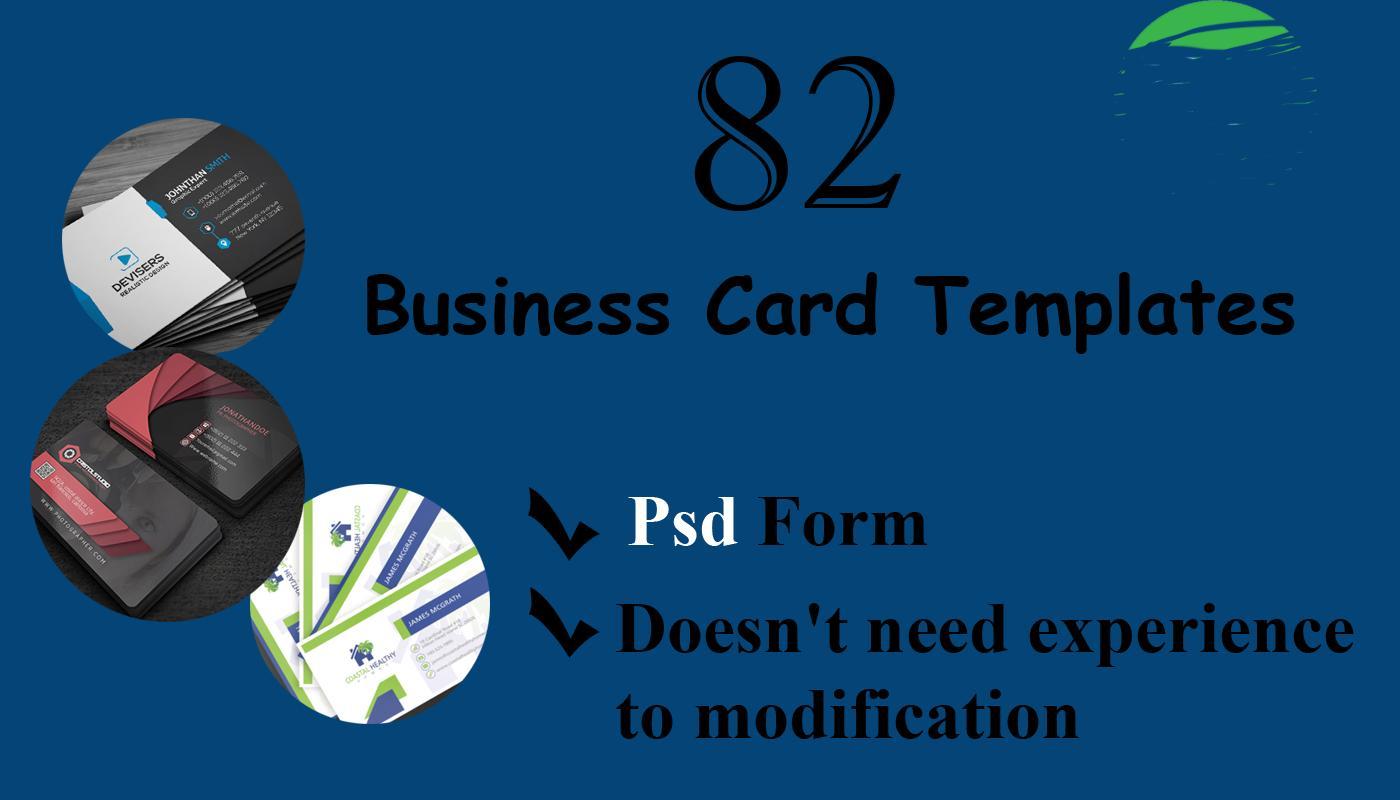 82 Business Card templates PSD form