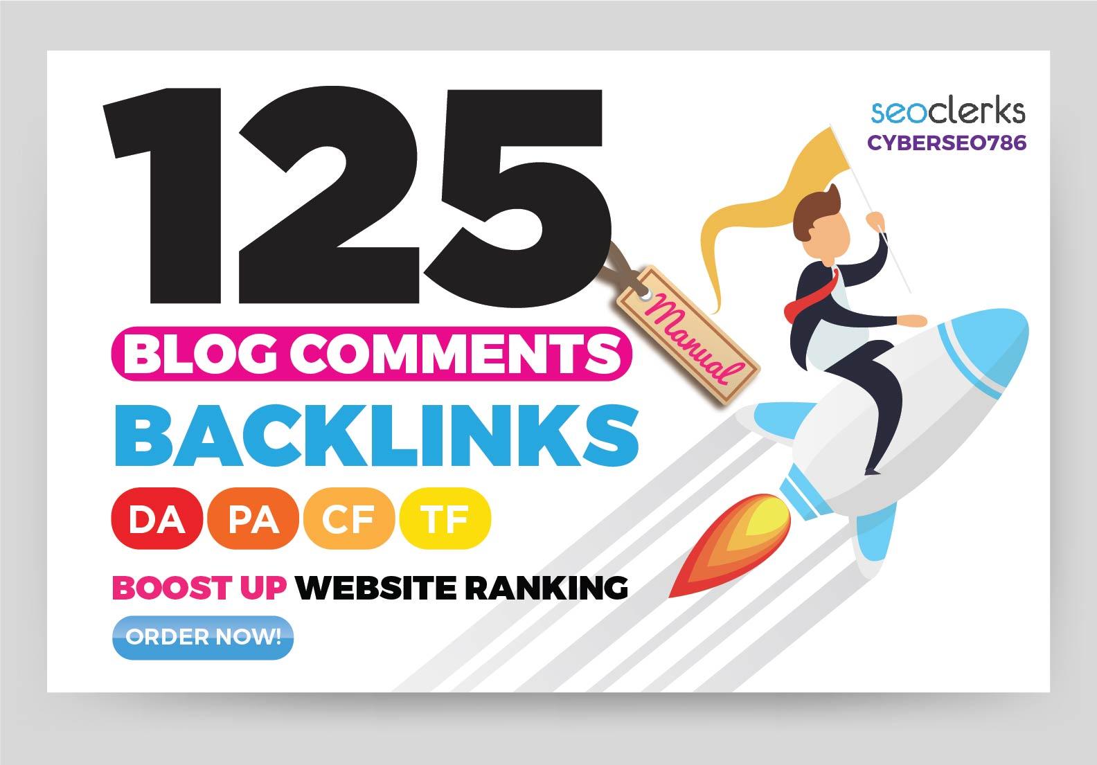 125 high quality blog comment seo dofollow manual bac...