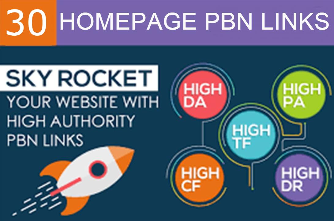 Do Manualy 30 High Quality Homepage Pbn backlinks DA/...