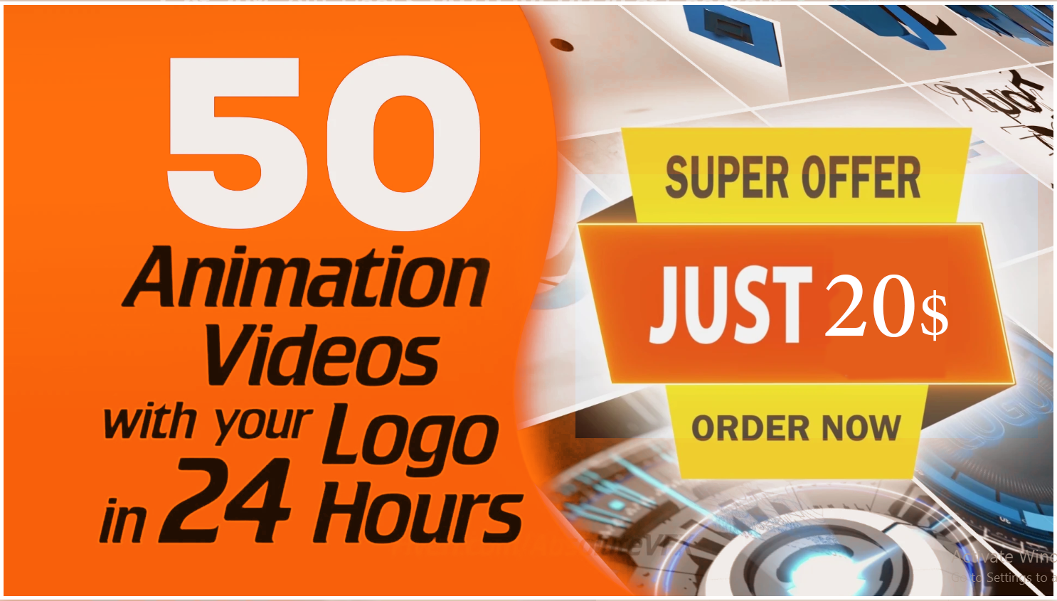 create 50 professional video animation intro or outro...