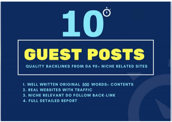 Do 10 high authority dofollow guest backlinks Rank 1s...