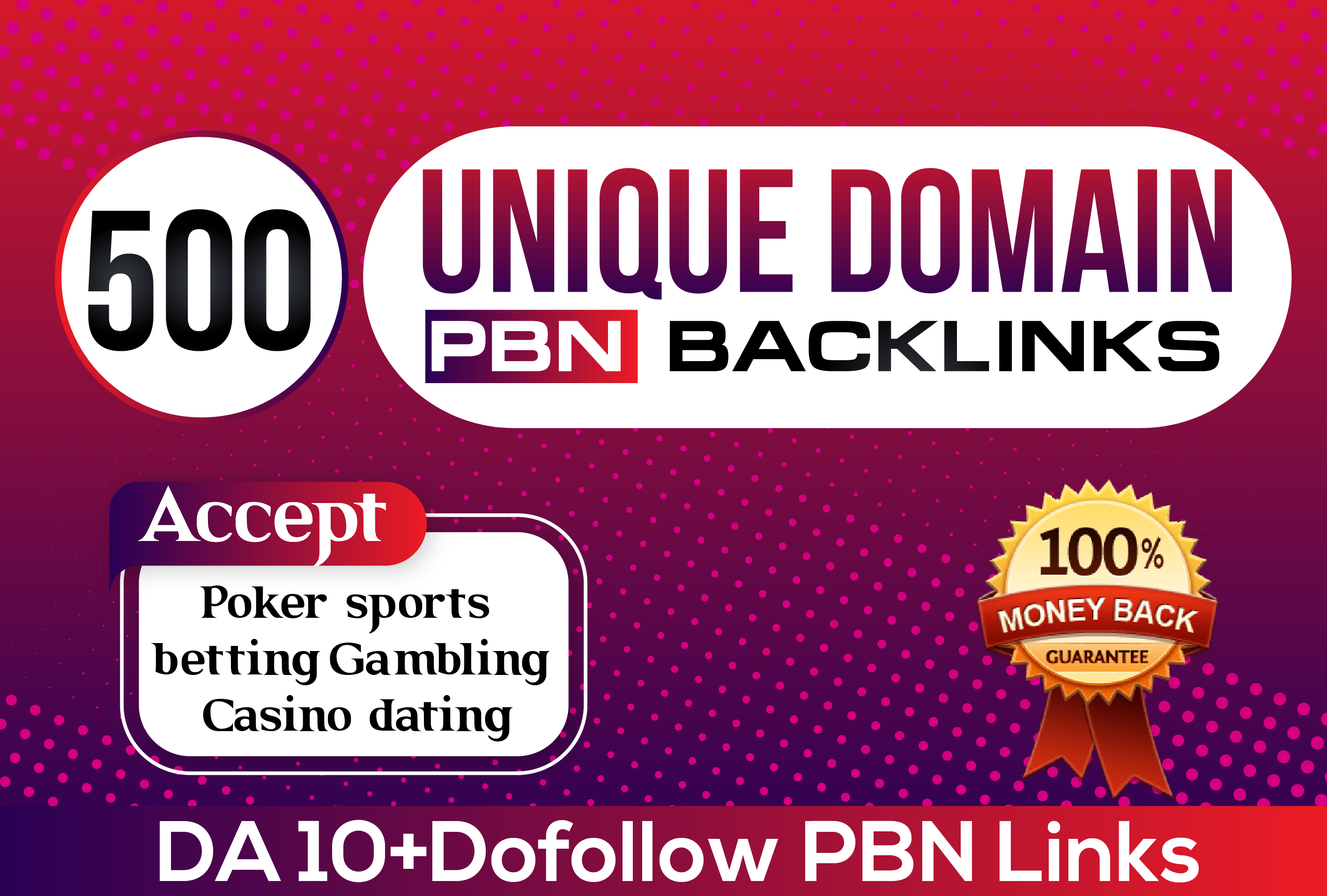 500 Dofollow permanent PBN homepage backlinks