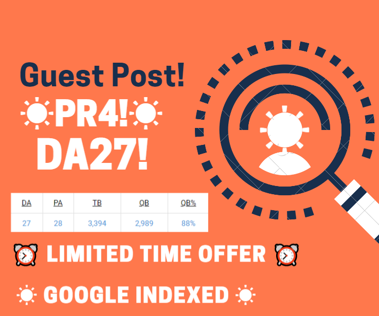 Publish Guest Post on PR4 DA27 High Quality Blog