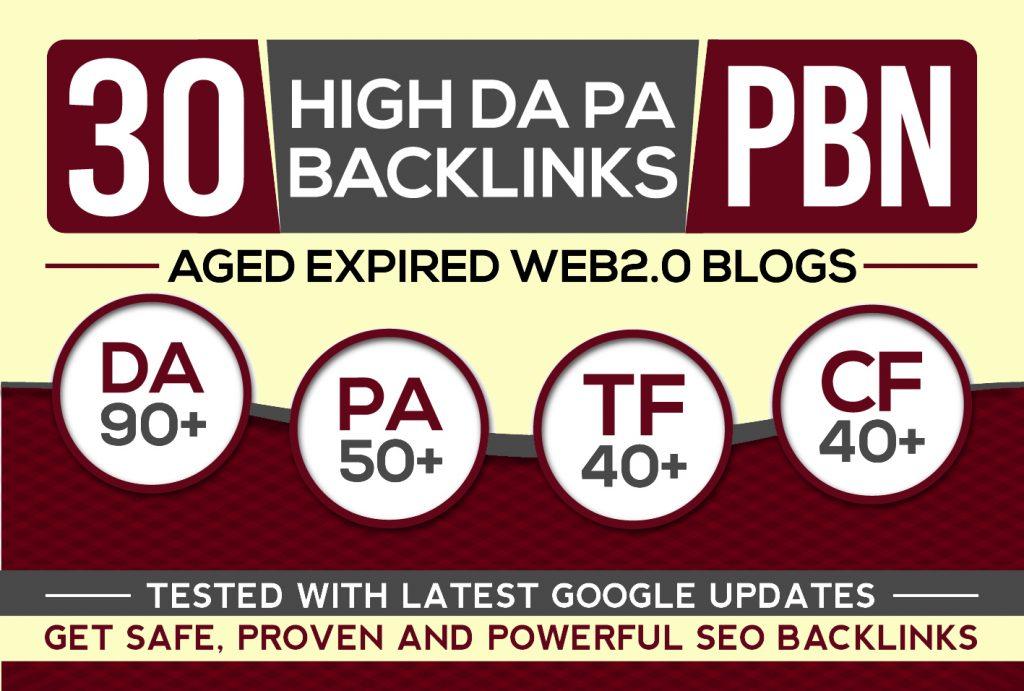 I Will Post 30 Pbn Backlinks, High Da Pa Aged Web2 P...