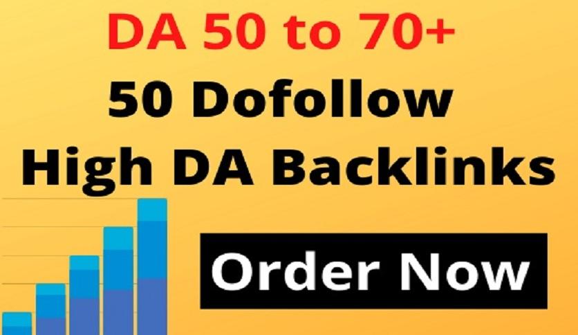 Powerful 50 to 200 Dofollow High DA Backlinks Website...