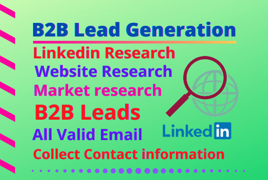I will do 50 b2b lead generation with email and conta...