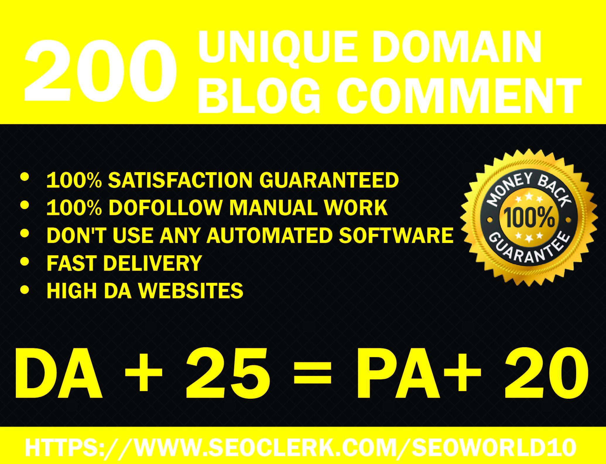 I will provide 200 blog comment backlink high quality