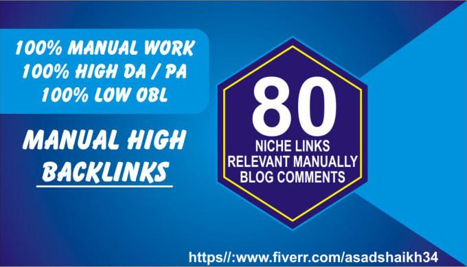 I will do 80 high quality Niche relevant blog comment...