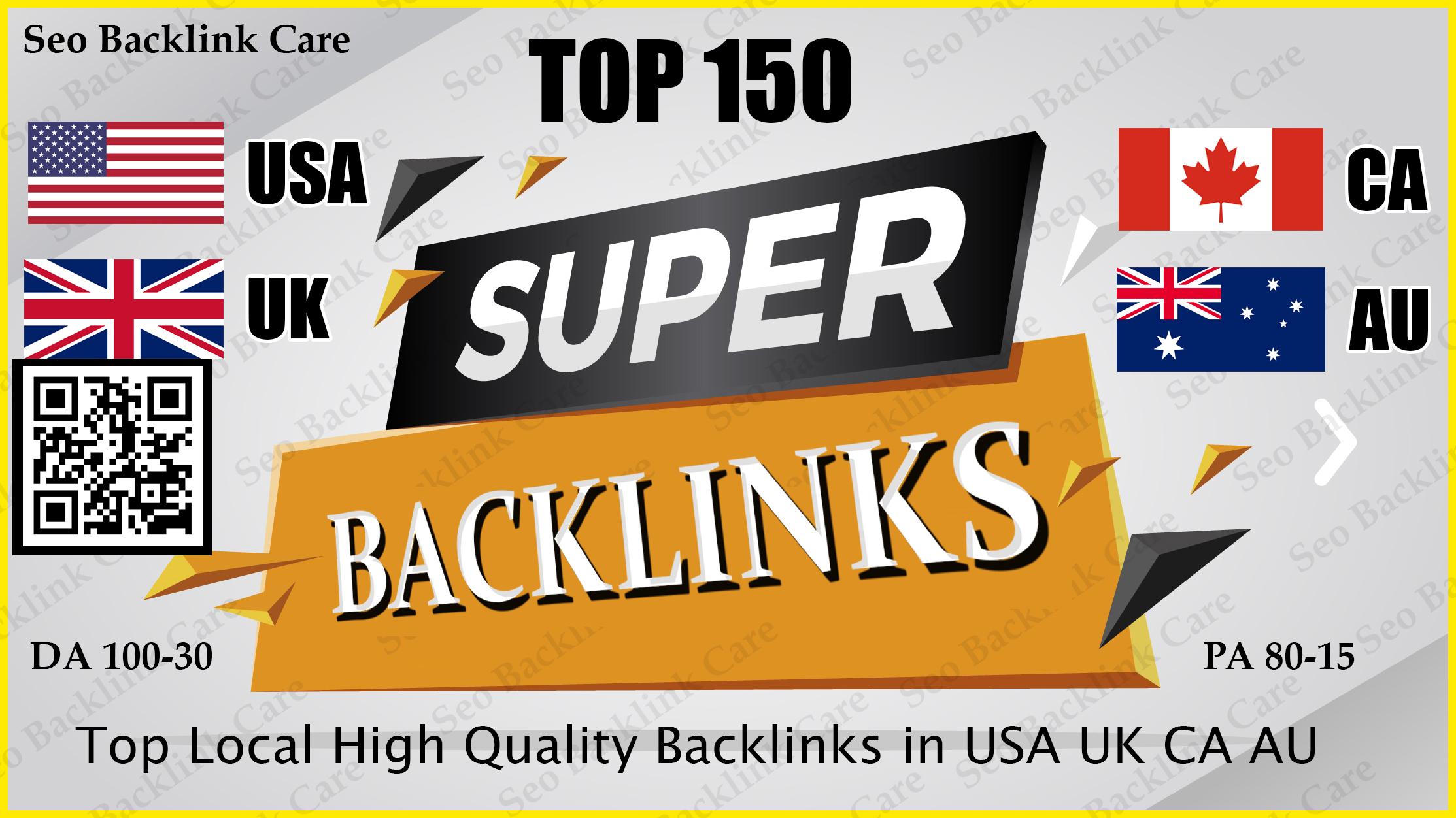 Top 150 USA UK CA AU Backlink SEO HQ Link Building Se...
