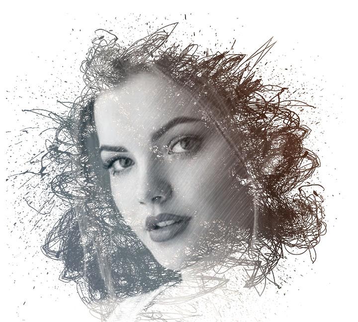 I will sketch drawing on one half body picture