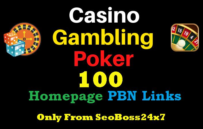 Flash Sell - 100 Casino, Poker, Gambling DA 55+ Per...