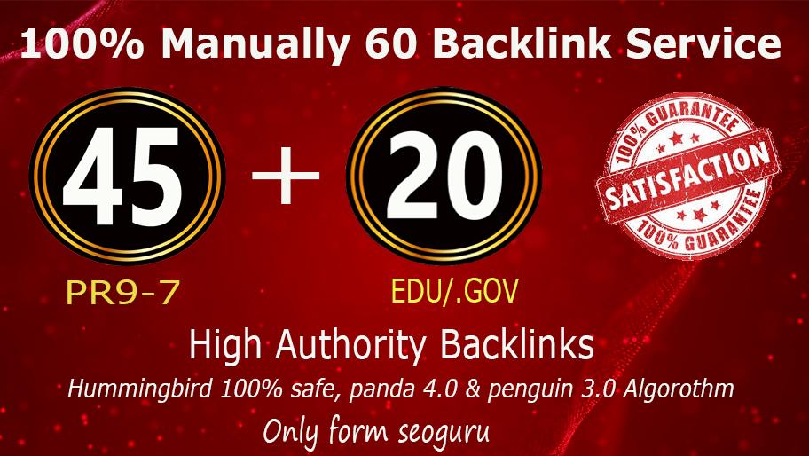 45 Pr9 + 20 Edu - Gov High Pr SEO Authority Backlinks...