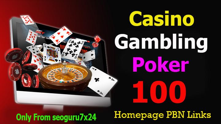 100 Casino, Poker, Gambling DA 55+ Permanent PBN Li...