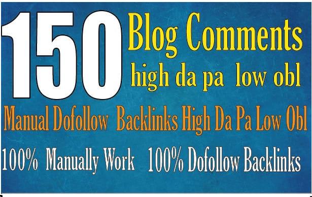 I will do 150 blog comments backlinks high da pa tf c...