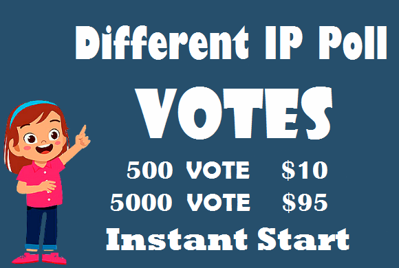 Different IP 500+ Votes Any Online Voting Contest pol...