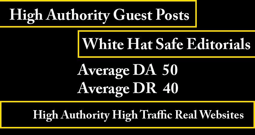 10 high authority guest posts- Average DA 50, Averag...