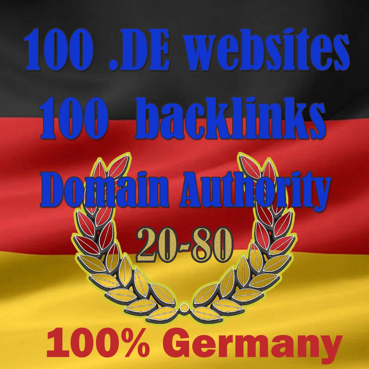 High DA German seo backlinks from 100 DE websites hig...