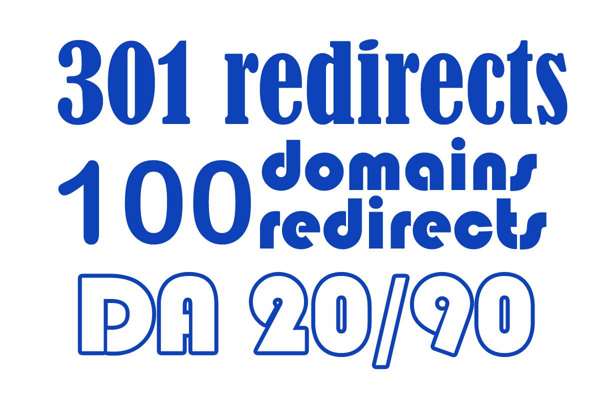 I will provide 301 redirect da backlinks from 100 web...