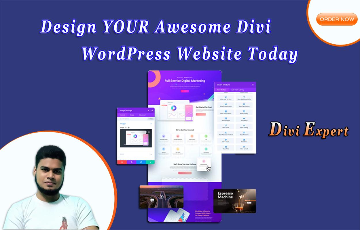 I will Design awesome divi WordPress webiste with div...