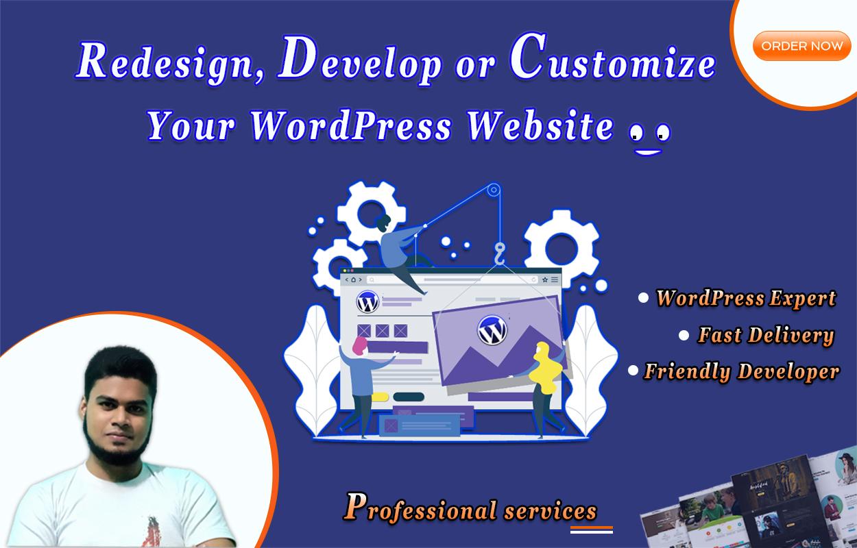 Redesign, develop or customize wordpress website by ...