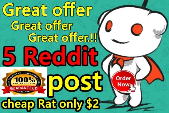 Real 5 Powerful Reddit Post On Your Link with Differe...