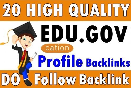 I Will Provide 20 High Quality Edu. Gov Profile backl...