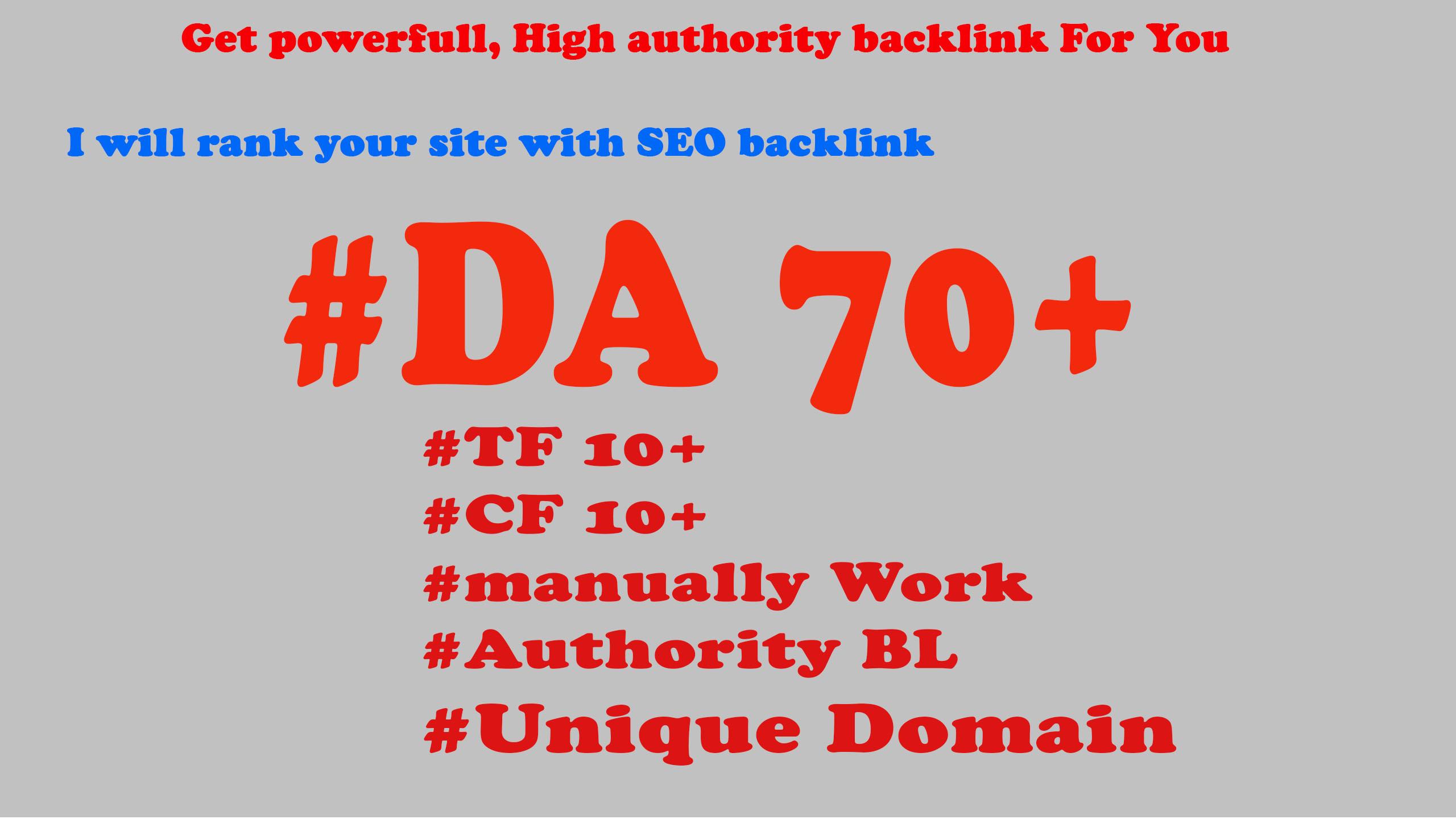 I Will Create DA 70+ High Authority Dofollow Backlink...