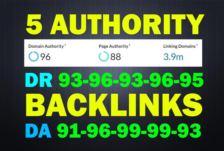 5 High Authority Backlinks - Da90+ 4 Do/1 No-Follow M...