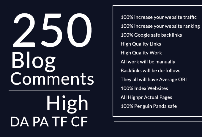 Do 250 Dofollow Blog Comments High Da Pa