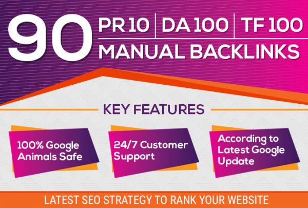 Do 90 Unique Domain SEO Backlinks On Tf100 Da100 Site...