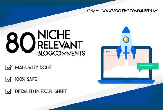 Do 80 Niche Relevant Blog Comments Backlinks