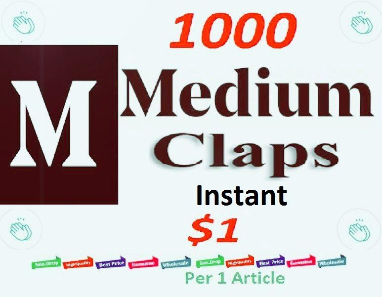 Instant 1000 Medium Claps Worldwide human genuine use...