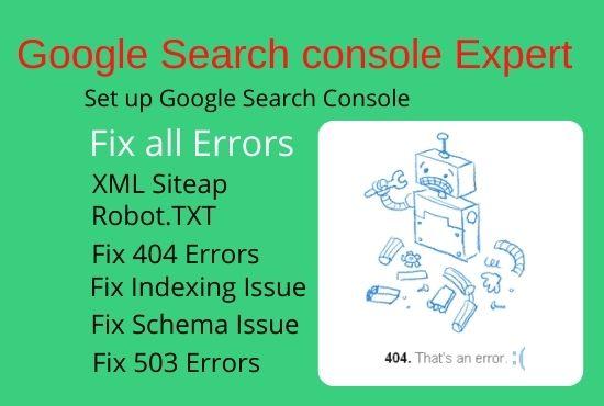 I will fix Google search console errors Google indexi...