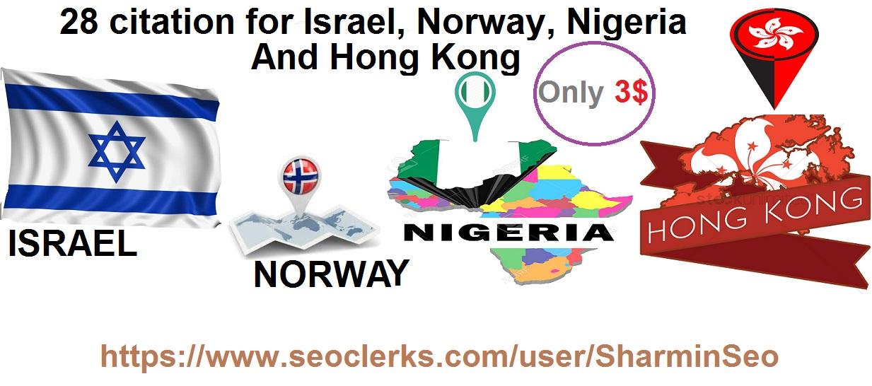 Create top 28 live Local SEO Citation for Israel, No...