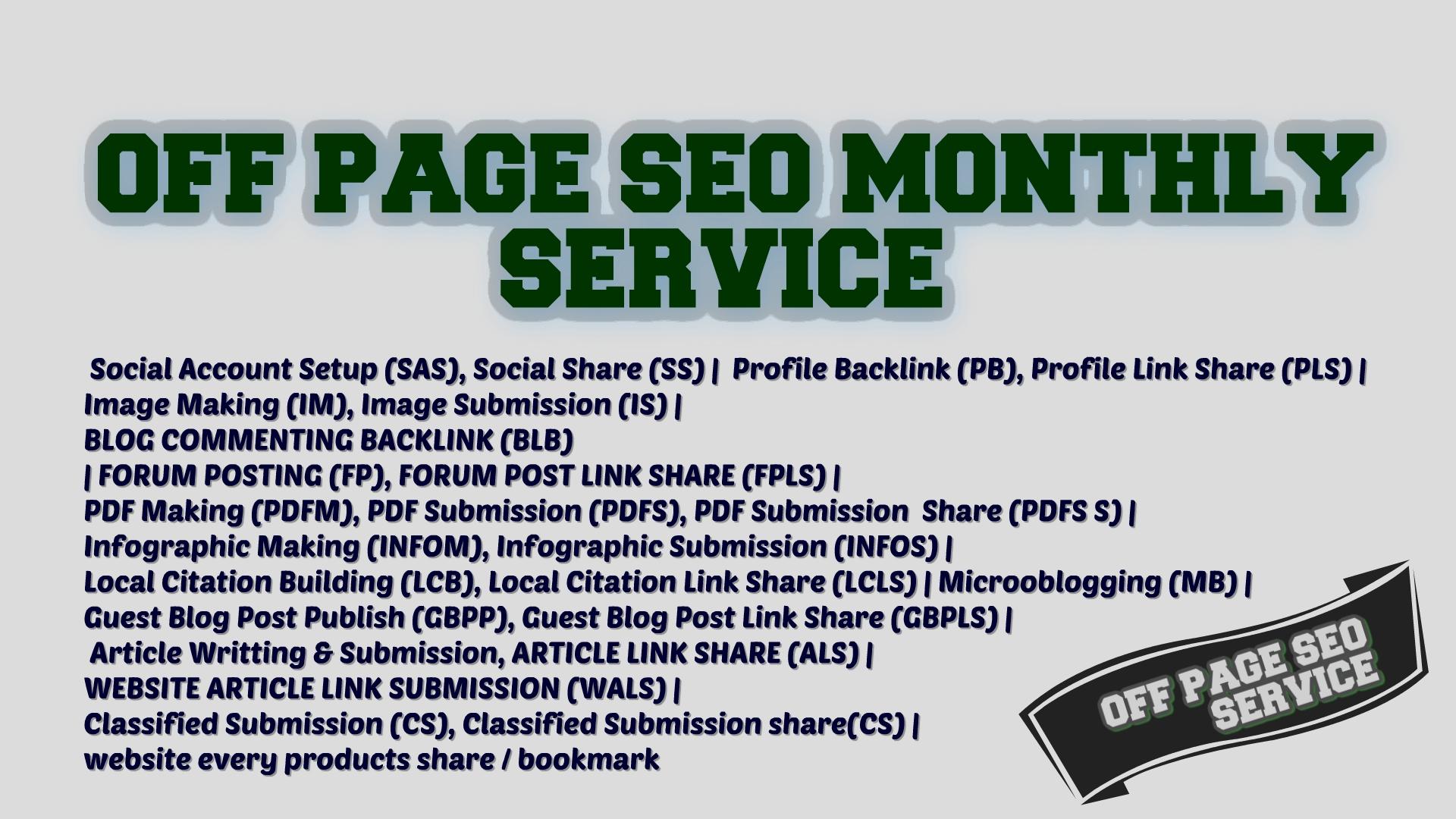 DO OFF-Page SEO Monthly Service for USA, UK, Canada...