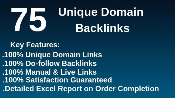 Do 75 unique domain dofollow backlinks high quality D...